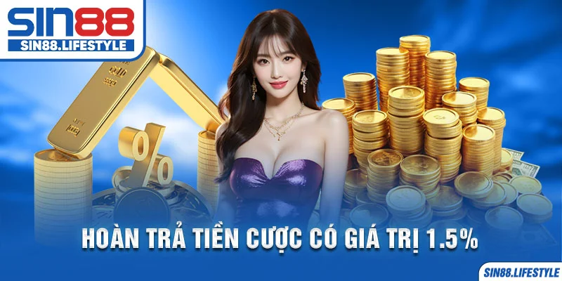 Hoàn trả tiền cược có giá trị 5%
